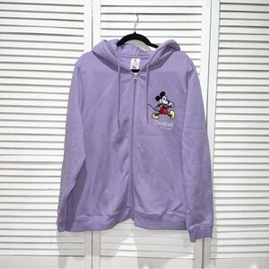 Mickey Mouse Disneyland Resort Purple Zip Up Jacket Hoodie Size 1X